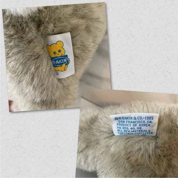 DAKIN Plush Bunny Rabbit Vintage 1985 Stuffed Animal 14” Brown Gray Toy - Picture 7 of 8